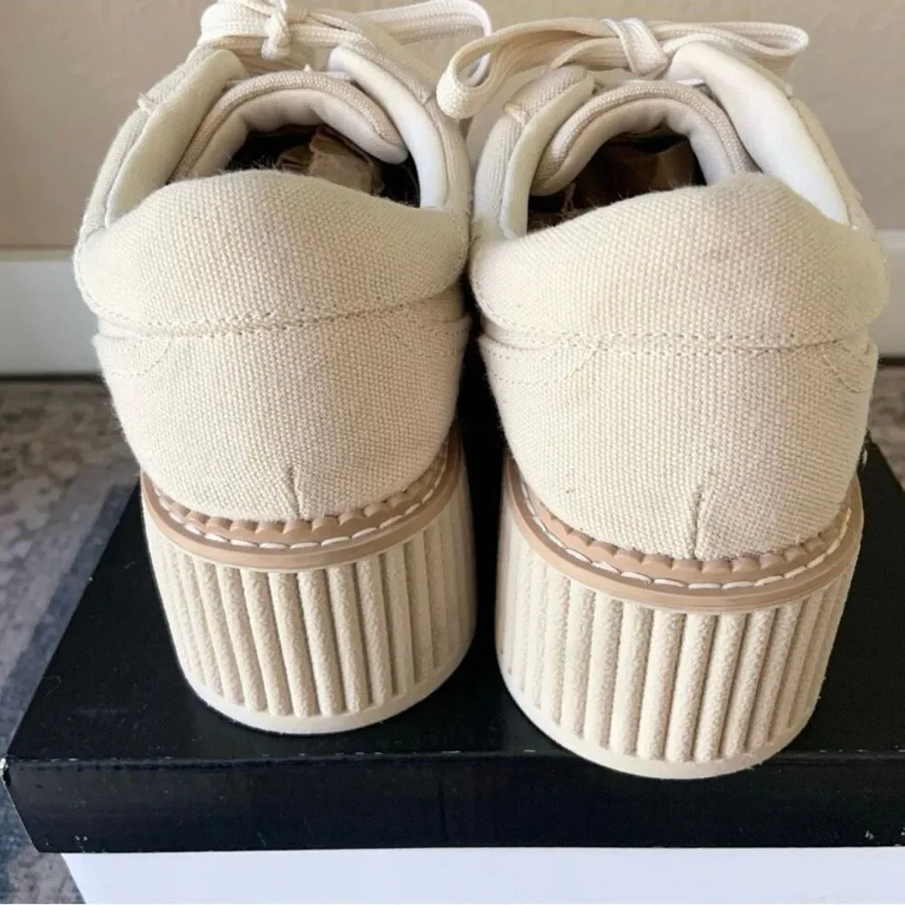NWT DV Dolce Vita 9 Brin Canvas Eyelet Chunky Platform Lace Up Sneakers Shoes